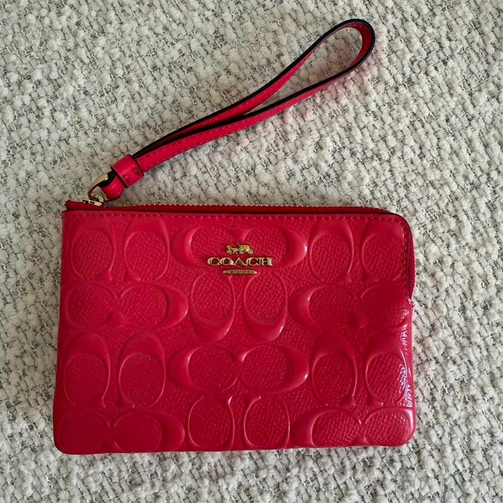 Coach hot pink Wristlet